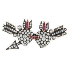 18K White Gold and Silver 2.20ct Diamond Brooch MF35-020426