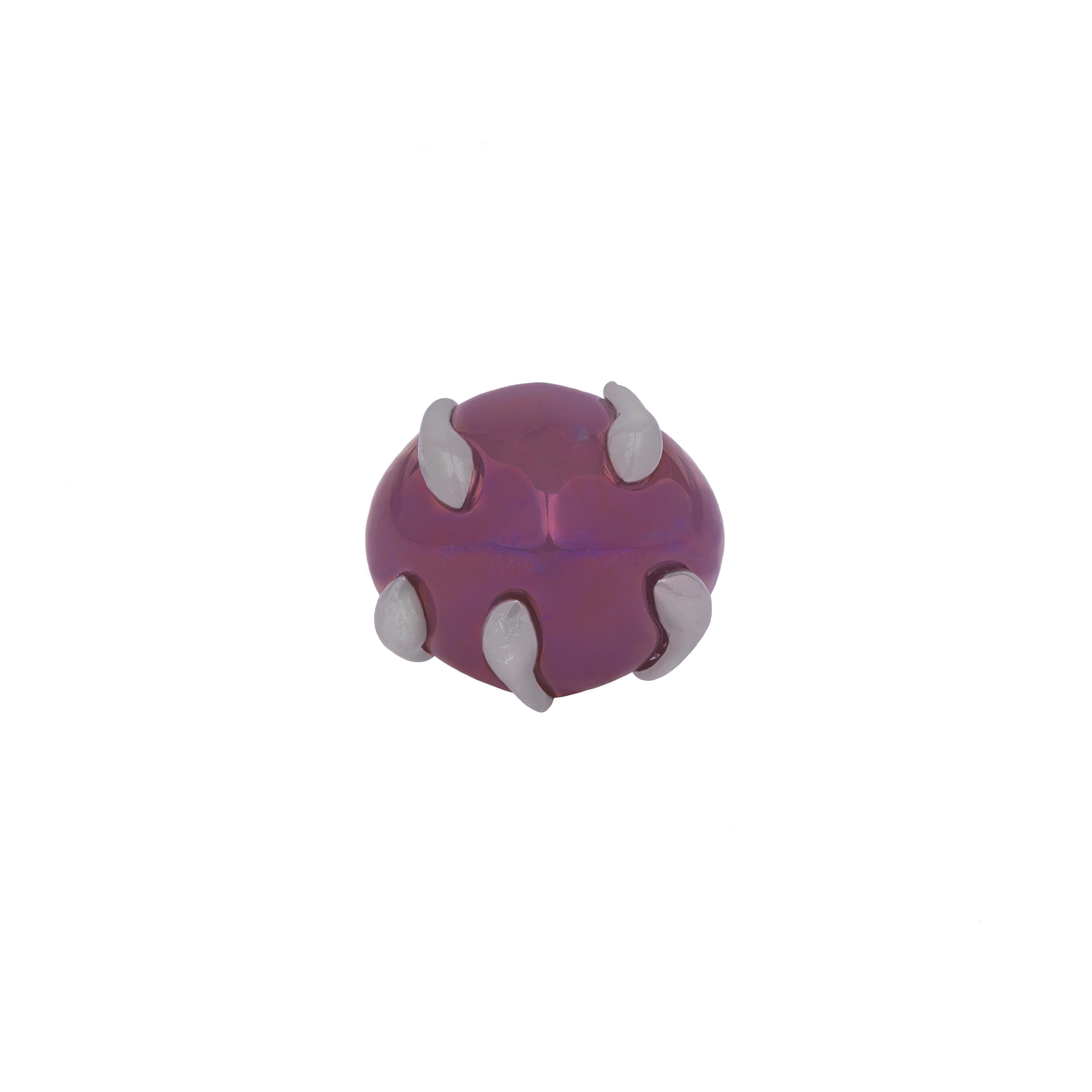 For Sale:  18k White Gold and Titanium Dome Ring 3