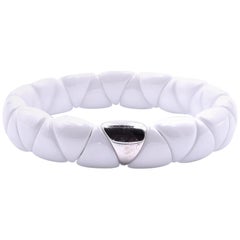 18 Karat White Gold and White Ceramic Bracelet 18 Karat White Gold and White Ceramic Bracelet