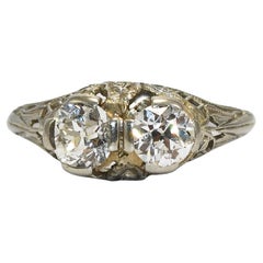 18K White Gold Vintage Diamond Ring 0.99ct