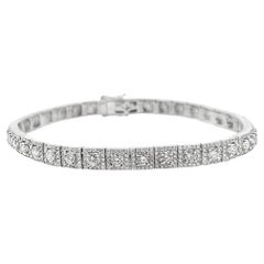 Bracelet tennis d'inspiration ancienne en or blanc 18 carats