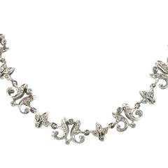 18k White Gold approx. 2.63ctw Diamond Floral Necklace