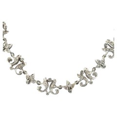 18k White Gold approx. 2.63ctw Diamond Floral Necklace