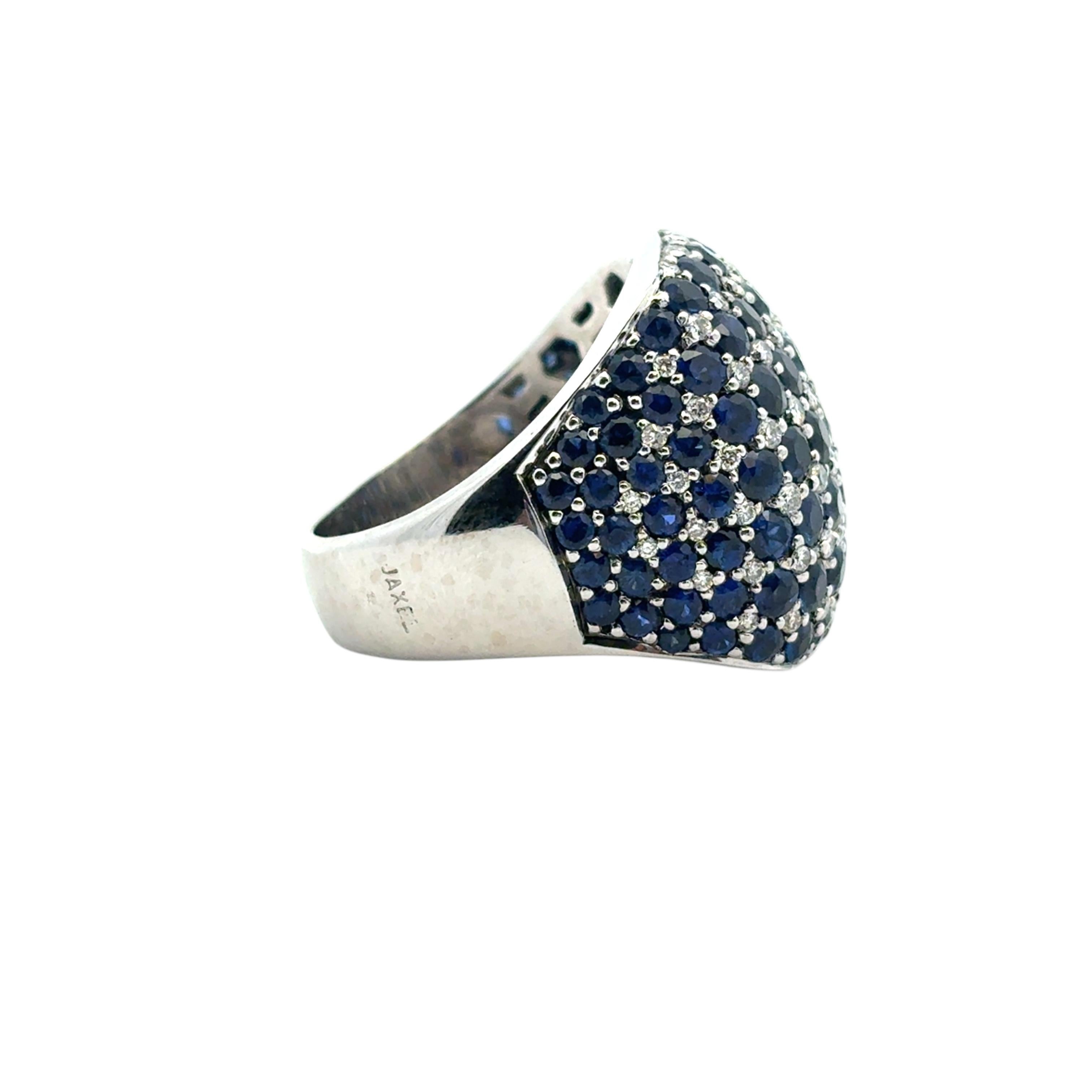 De las mujeres Anillo Cúpula Oro Blanco 18k aprox. 4,94ctw Zafiros Azules 0,72ctw Diamantes Naturales en venta