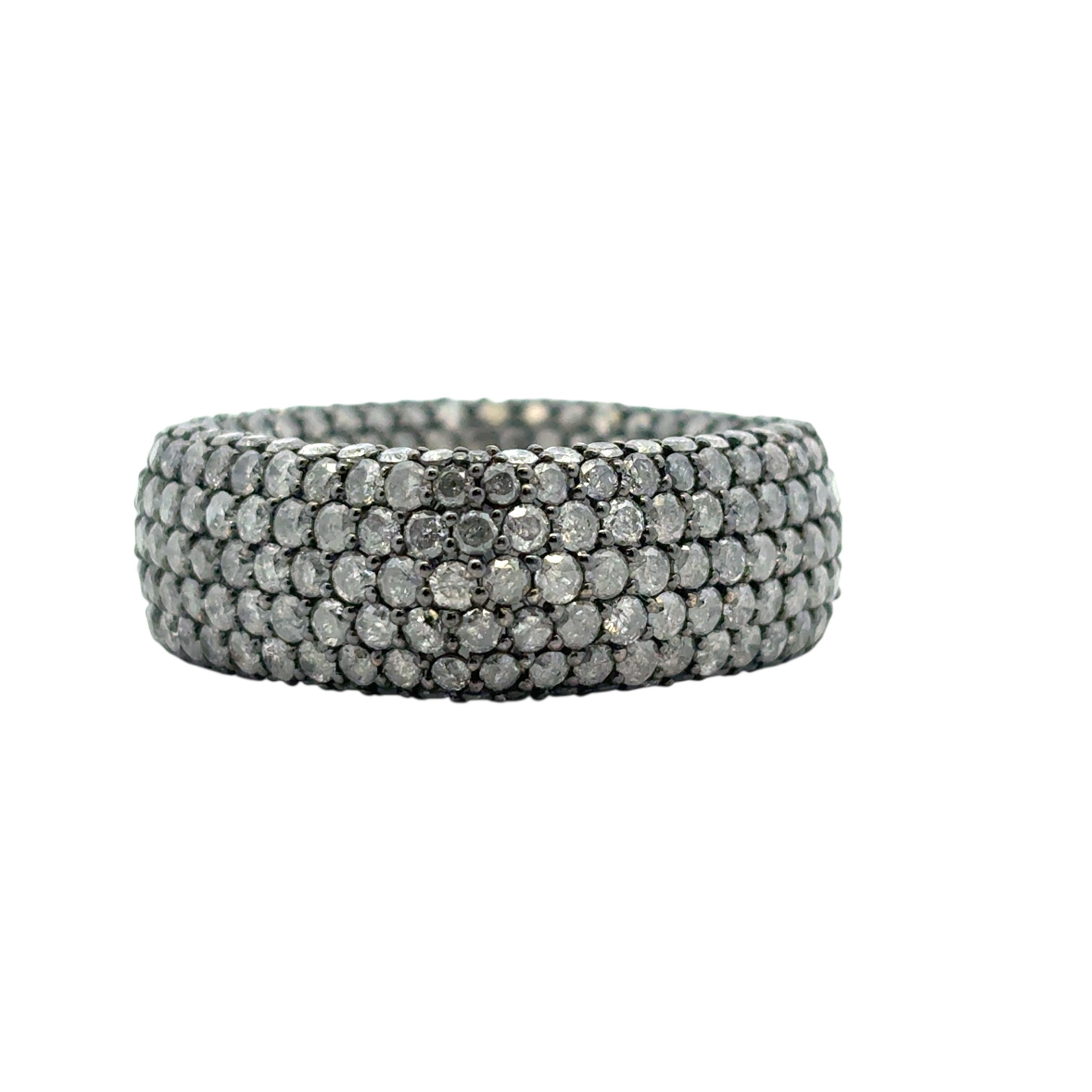 18k White Gold approx. 6.99ctw Black Diamond Square Ring Excellent état - En vente à Boca Raton, FL