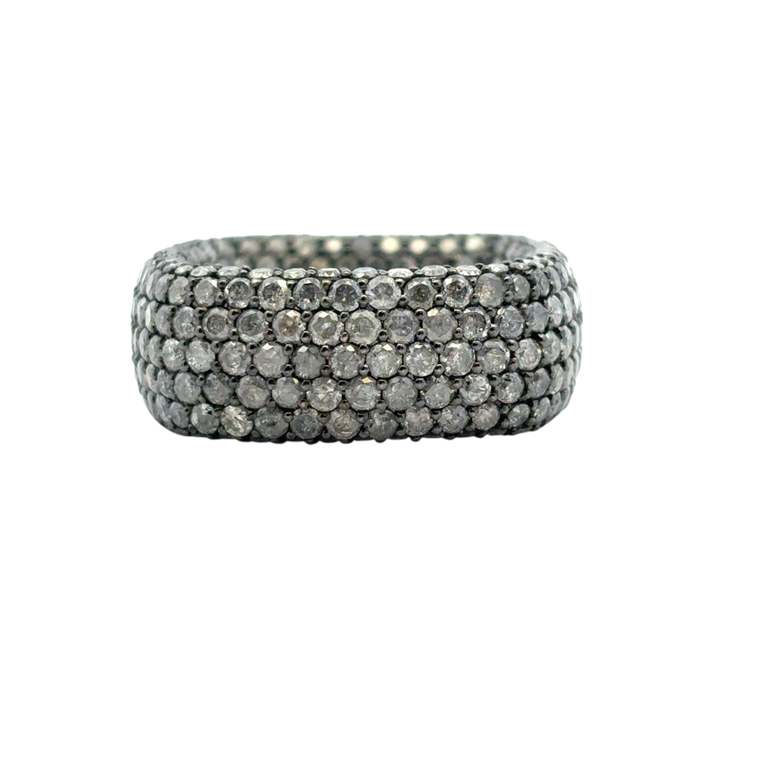 18k White Gold approx. 6.99ctw Black Diamond Square Ring Unisexe en vente