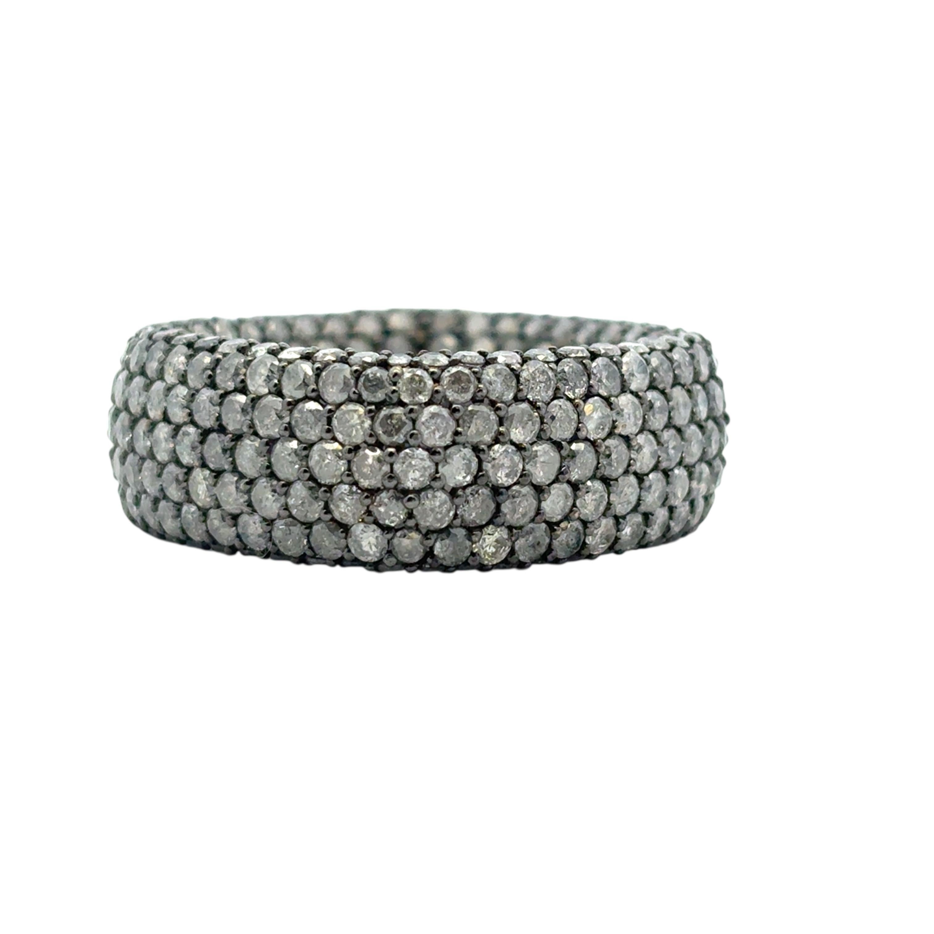 18k White Gold approx. 6.99ctw Black Diamond Square Ring en vente 1