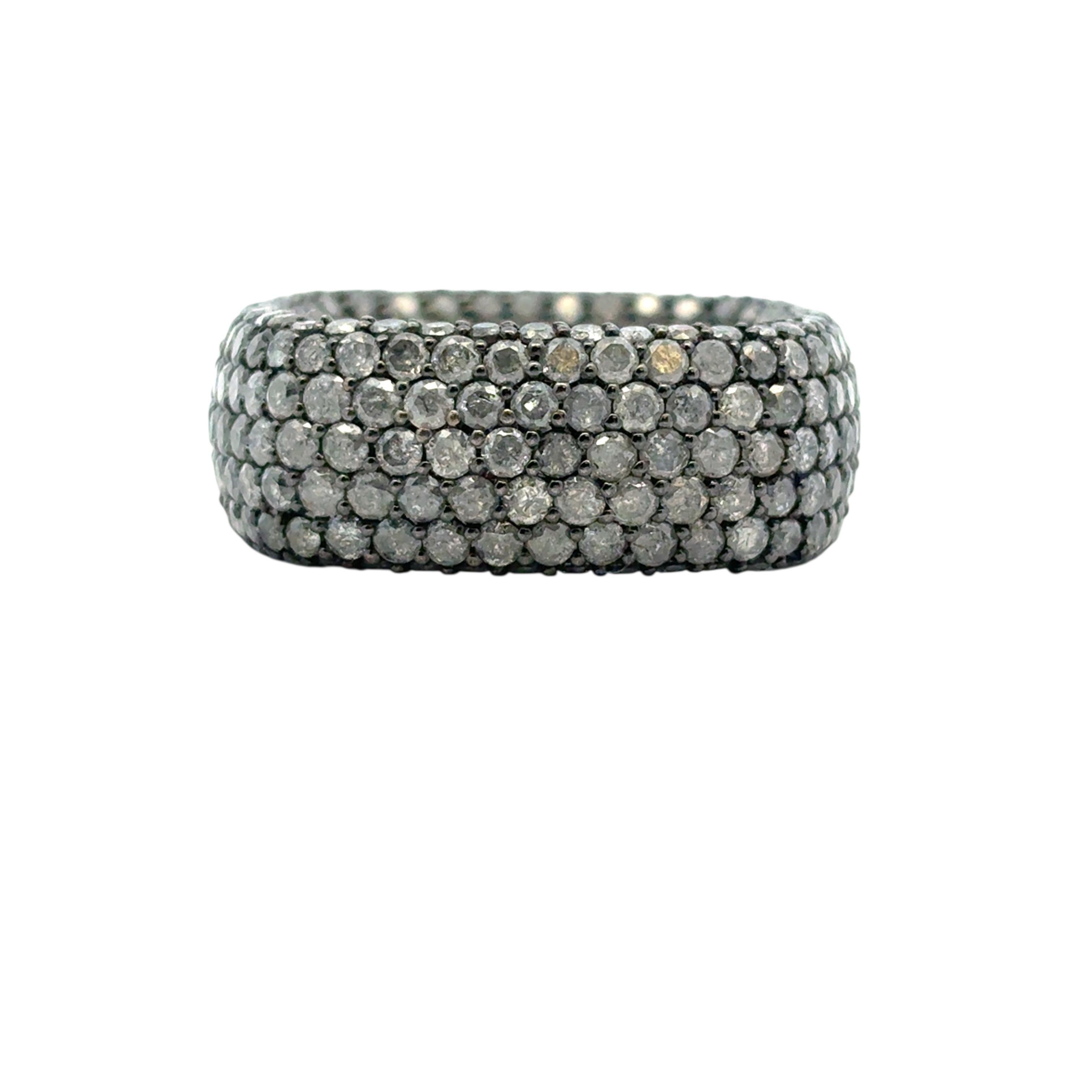 18k White Gold approx. 6.99ctw Black Diamond Square Ring en vente 2