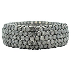 18k White Gold approx. 6.99ctw Black Diamond Square Ring