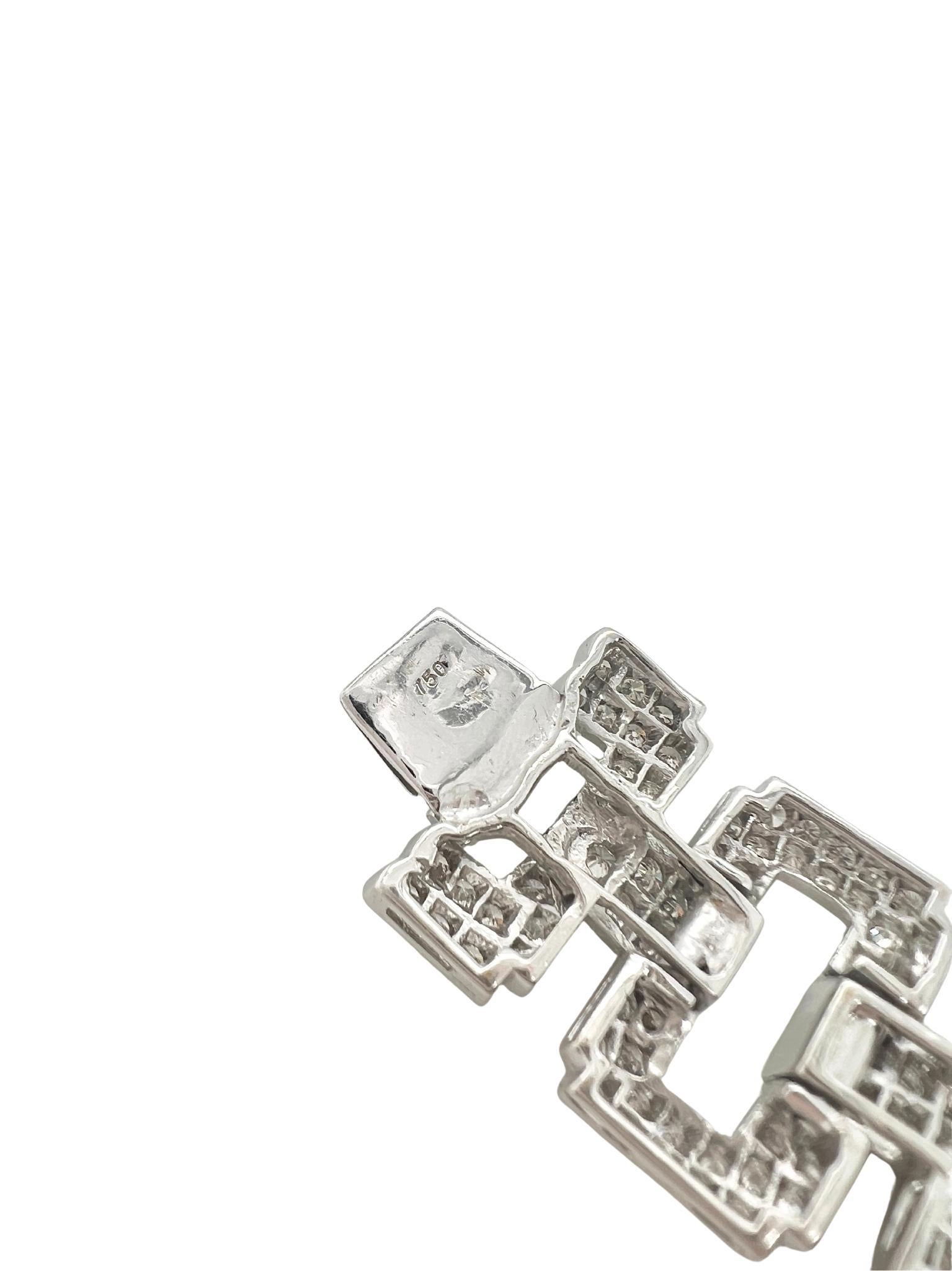 Pulsera de Oro Blanco de 18k, Aguamarina y Diamantes en Excelente estado para la venta en New York, NY
