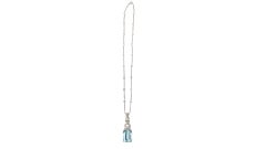18 Karat Weißgold Aquamarin- und Diamant-Tropfen-Collier