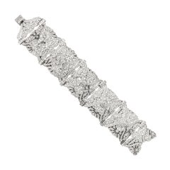 18k White Gold Art Deco Diamond Bracelet