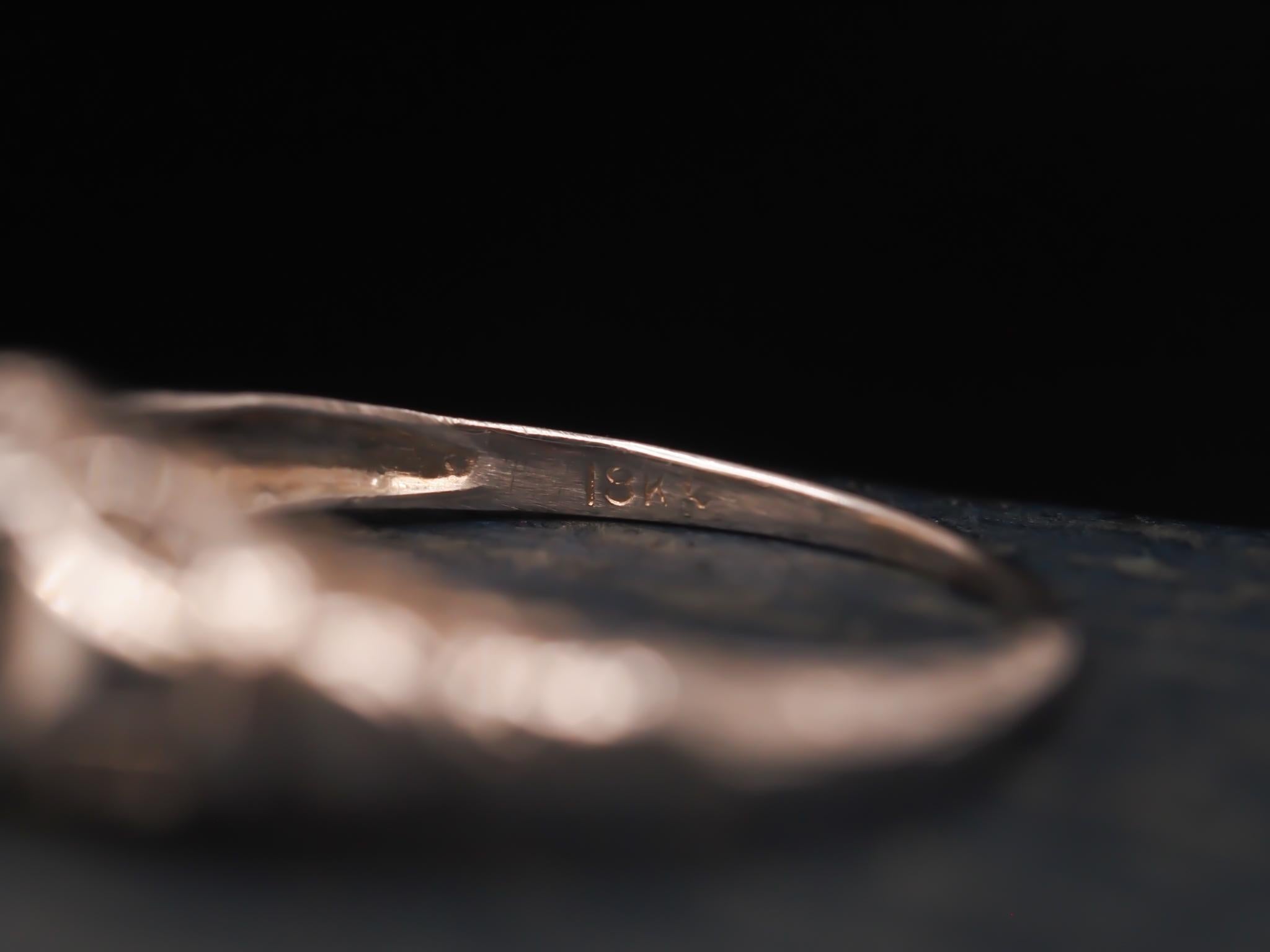 Old European Cut 18K White Gold Art Deco Diamond Engagement Ring For Sale