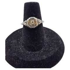 Antique 18K White Gold Art Deco Diamond Engagement Ring