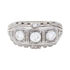 Antique 18k White Gold Art Deco Diamond Ring