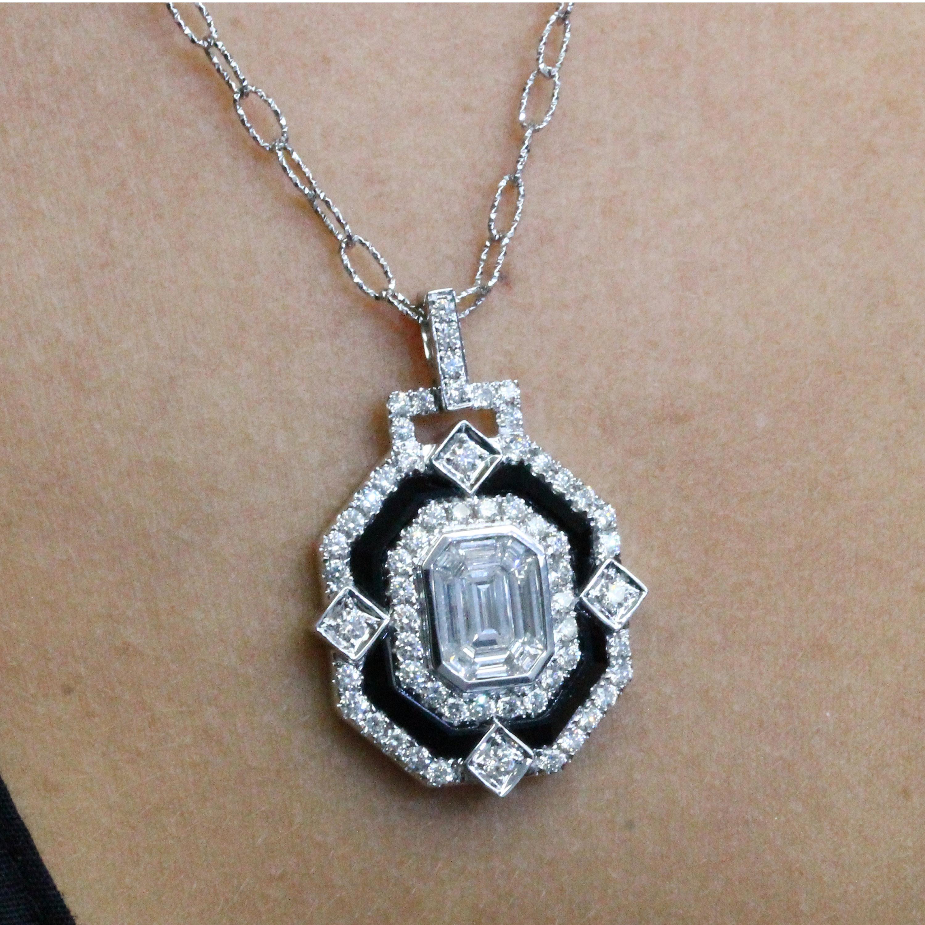 black onyx diamond necklace