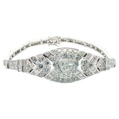18K White Gold Art Deco Style Diamond Bracelet 9.00ct Trillion 
Baguette Cuts