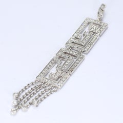 18k White Gold Art Deco Style Diamond "Maze" Pendant - No Chain