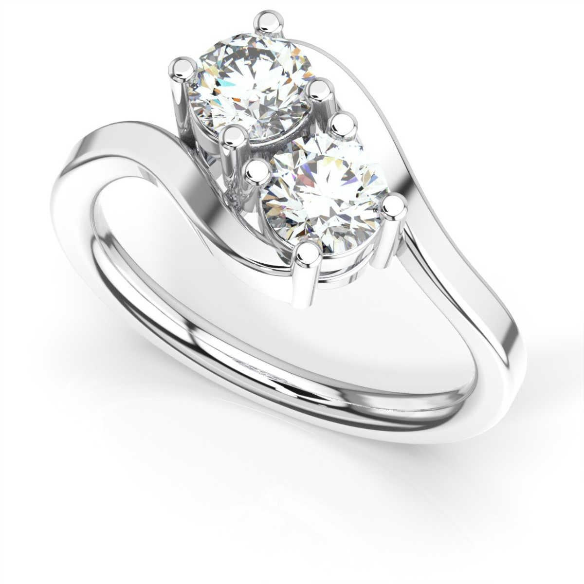 Round Cut 18K White Gold Artemis Diamond Ring '1 Ct. tw' For Sale