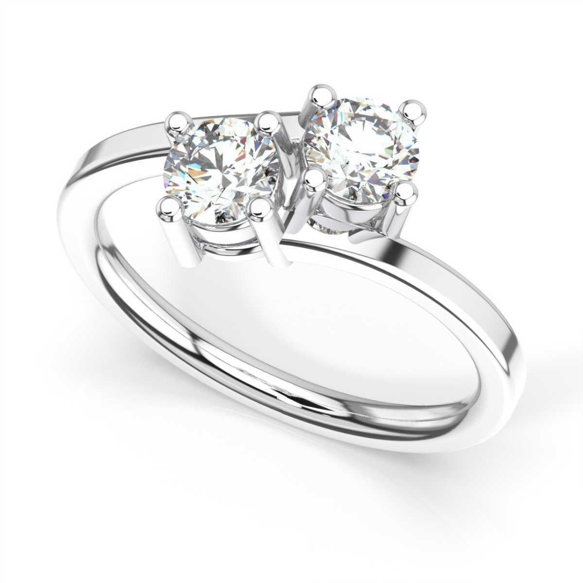 Round Cut 18 Karat White Gold Artemis Diamond Ring '4/5 ct. tw' For Sale