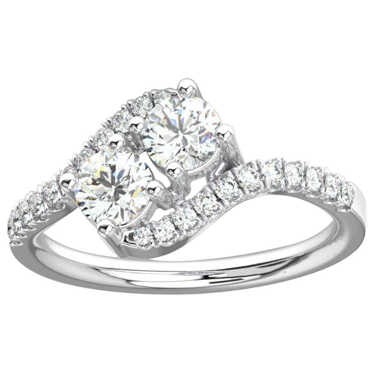 18K White Gold Artemis Micro Prong Diamond Ring '1 Ct. tw' For Sale