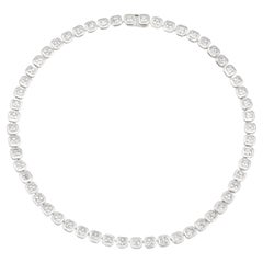 18K White Gold Asscher Cut Diamond Necklace