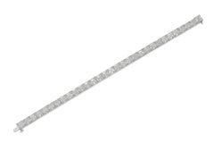 18K White Gold Asscher Cut Tennis Bracelet Tw:31.03 carat