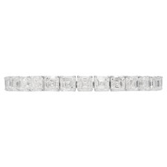 18K White Gold Asscher Cut Tennis Bracelet Tw:31.03 carat