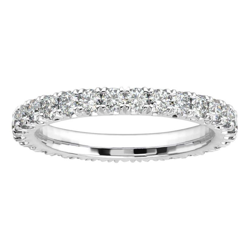 18K White Gold Audrey French Pave Eternity Ring '1 Ct. tw' For Sale