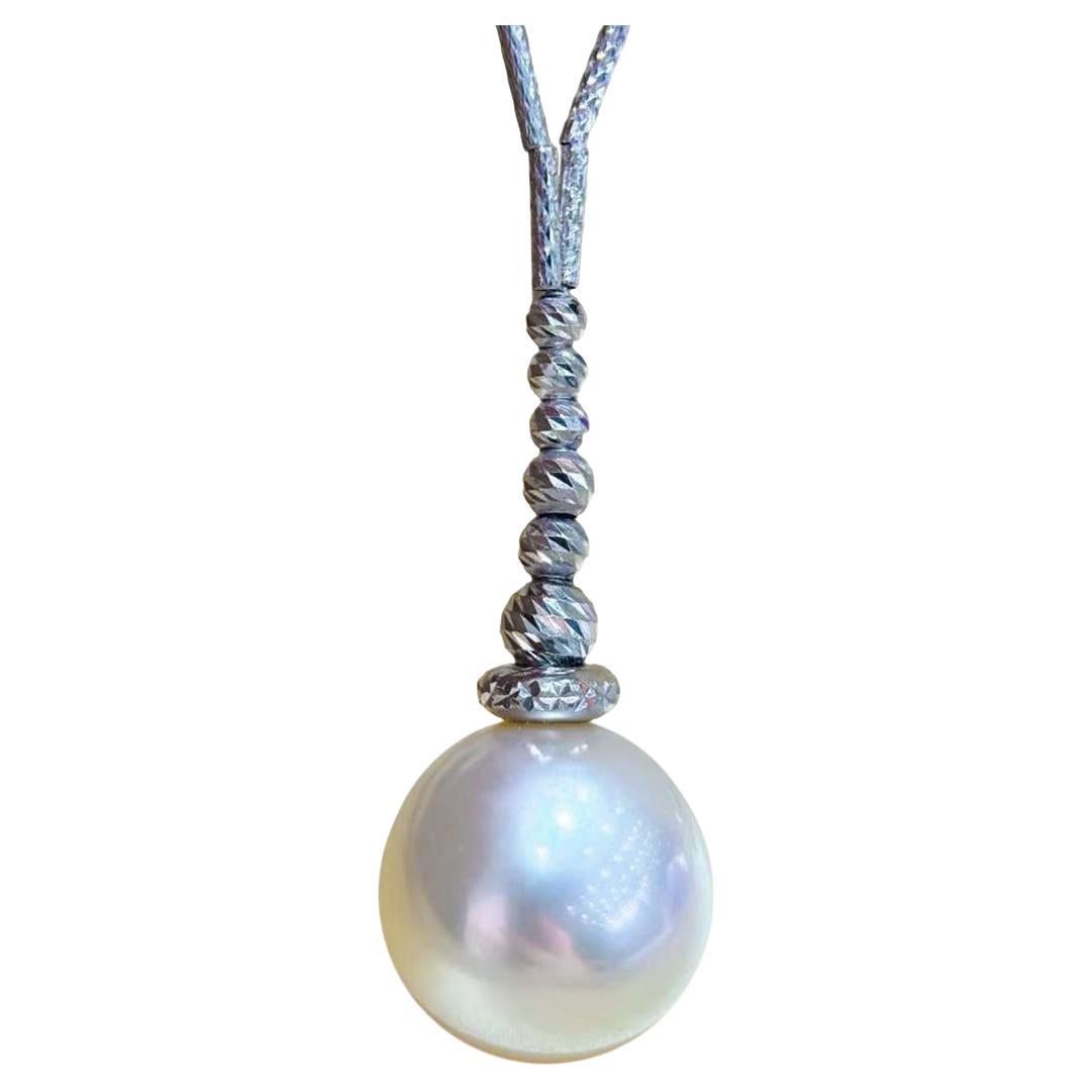 【Lustre Arc】Drop Line Aurora South Sea Pearl Everyday Pendant Necklace