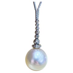【Lustre Arc】Drop Line Aurora South Sea Pearl Everyday Pendant Necklace