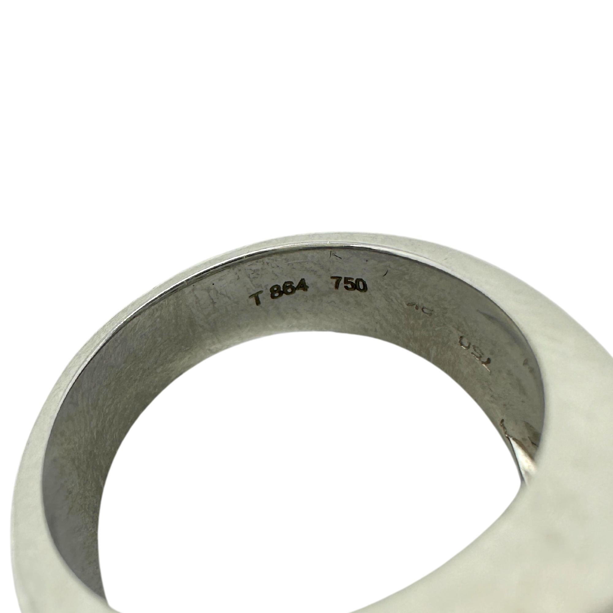 18k White Gold Baguette and Marquise Cut Diamond Wide Band Ring For Sale 1