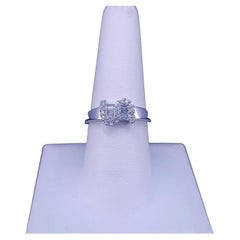 18K White Gold Baguette and Round Diamond Dollar Sign Ring