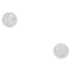 18k White Gold 2.68ct Round and 2.19ct Baguette Natural Diamonds Earrings