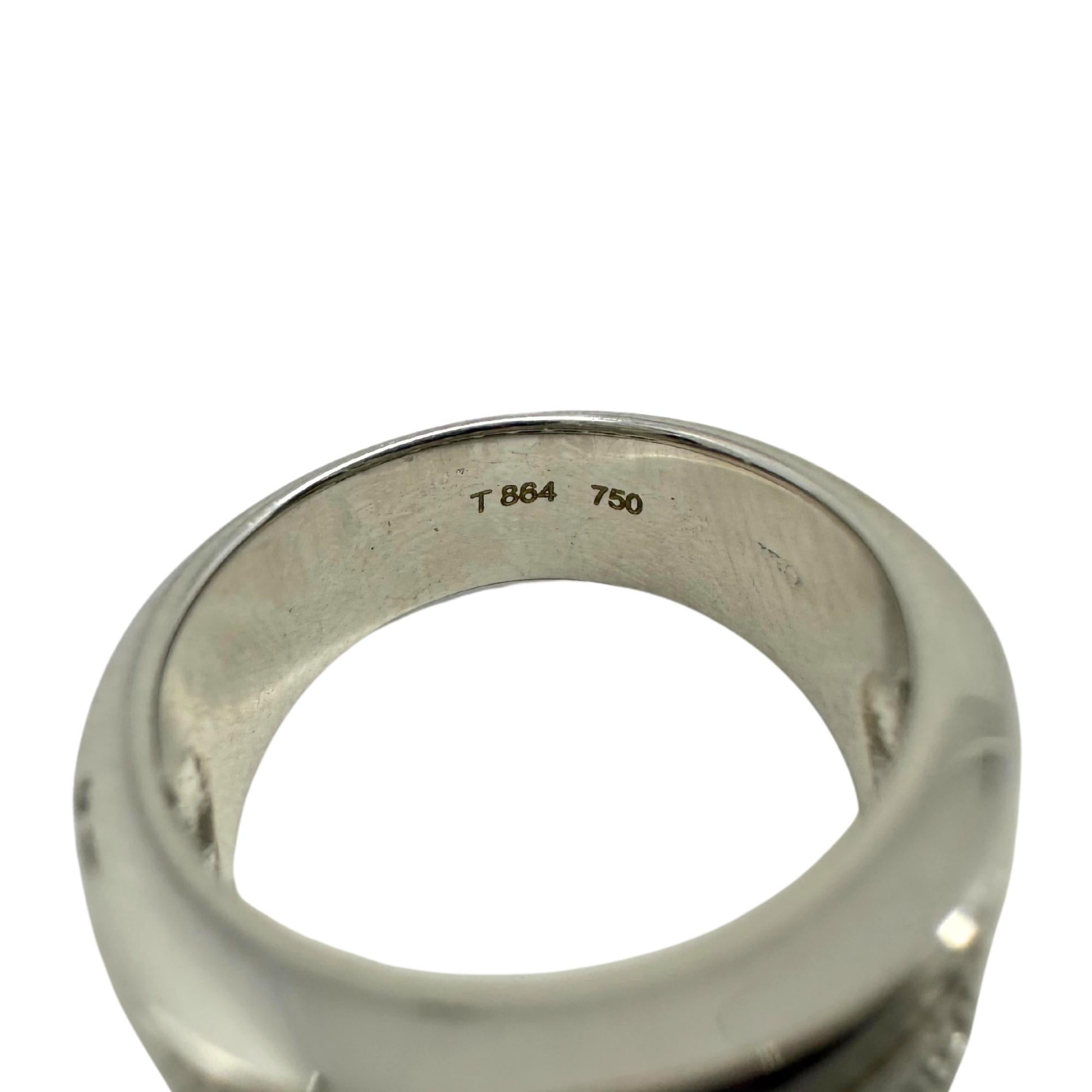 18K White Gold Baguette Cut Diamond Wide Band Ring For Sale 4