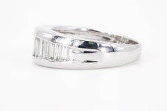 18k White Gold Baguette Cut Natural Diamond Band