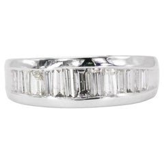 18k White Gold Baguette Cut Natural Diamond Band