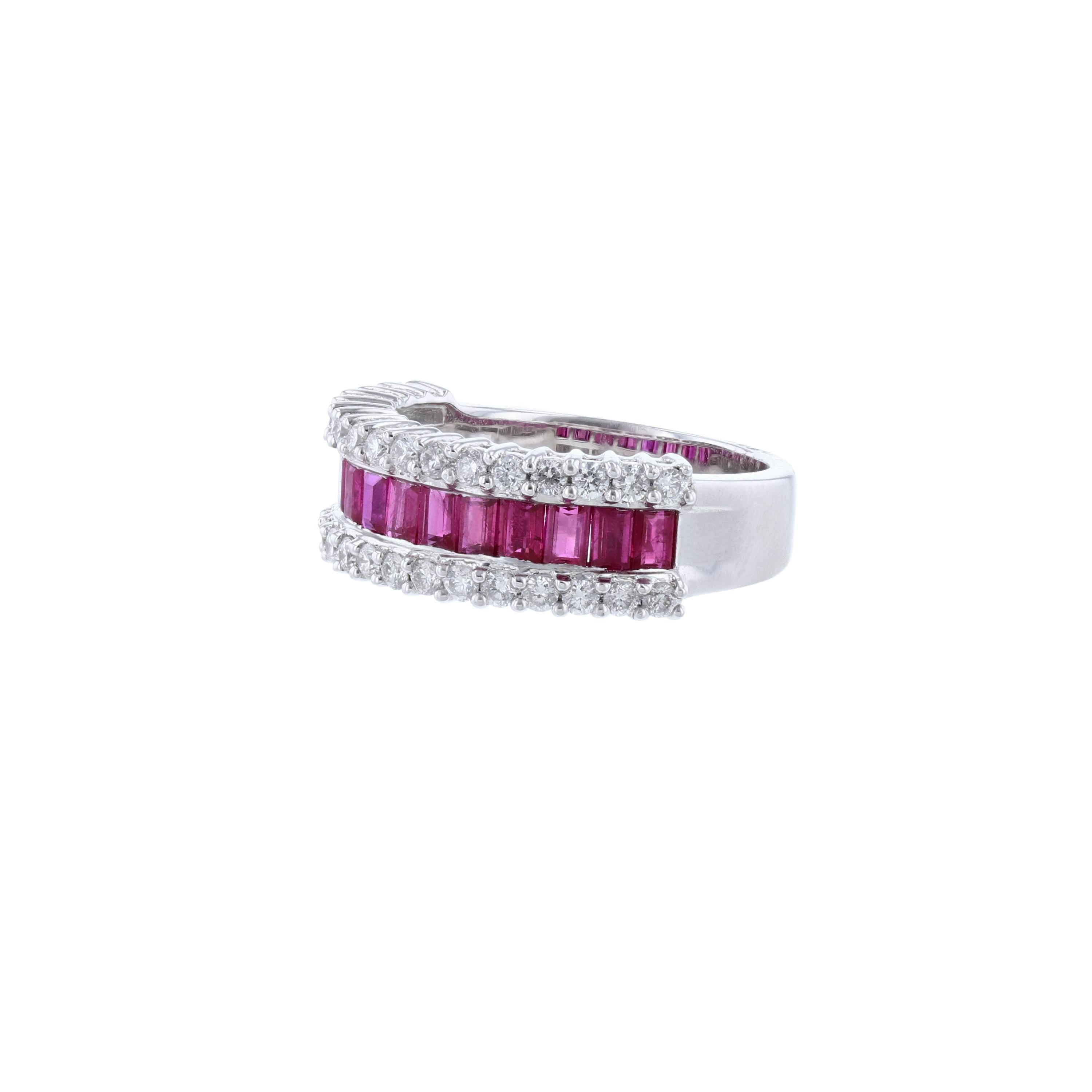 ruby and baguette diamond ring