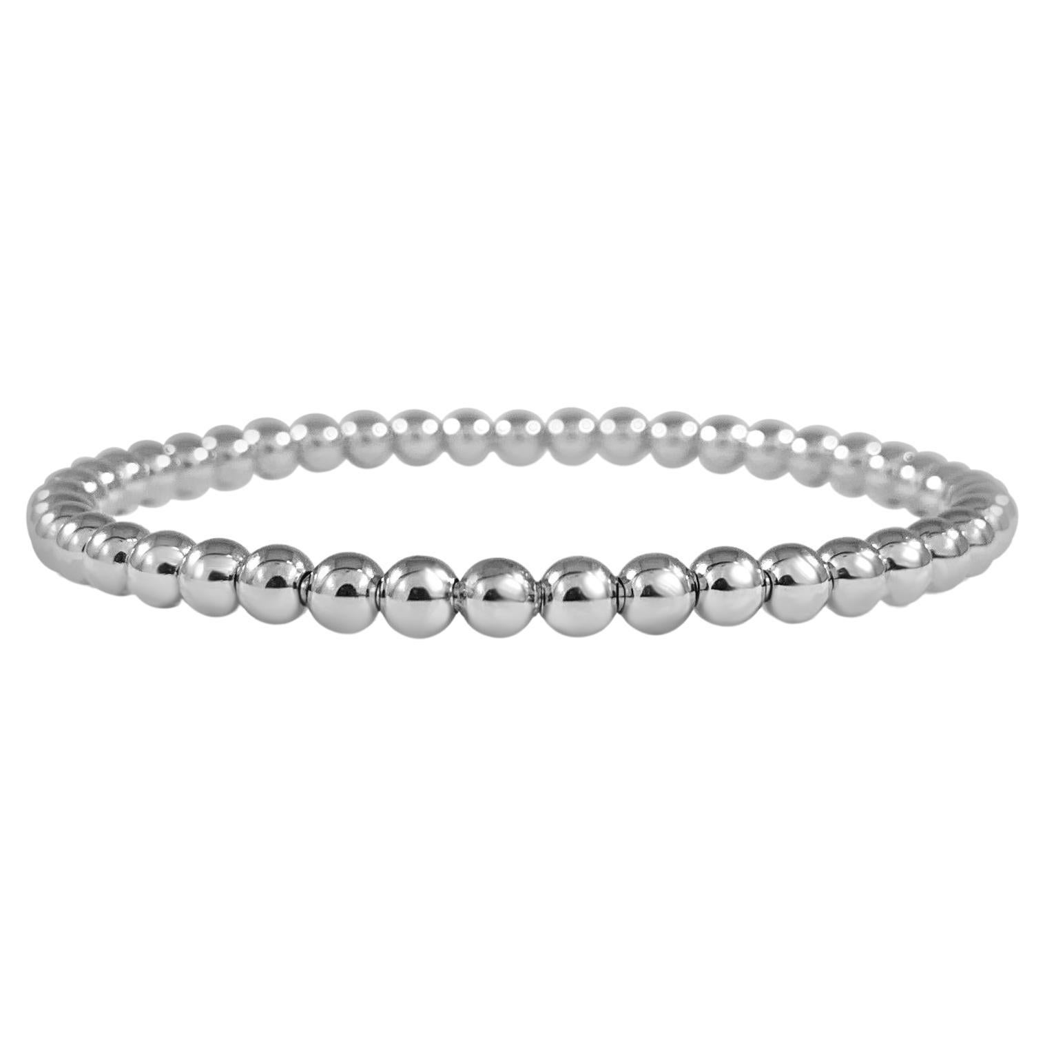 18 Karat Weißgold Perlen Stretch-Armband Perlen im Angebot