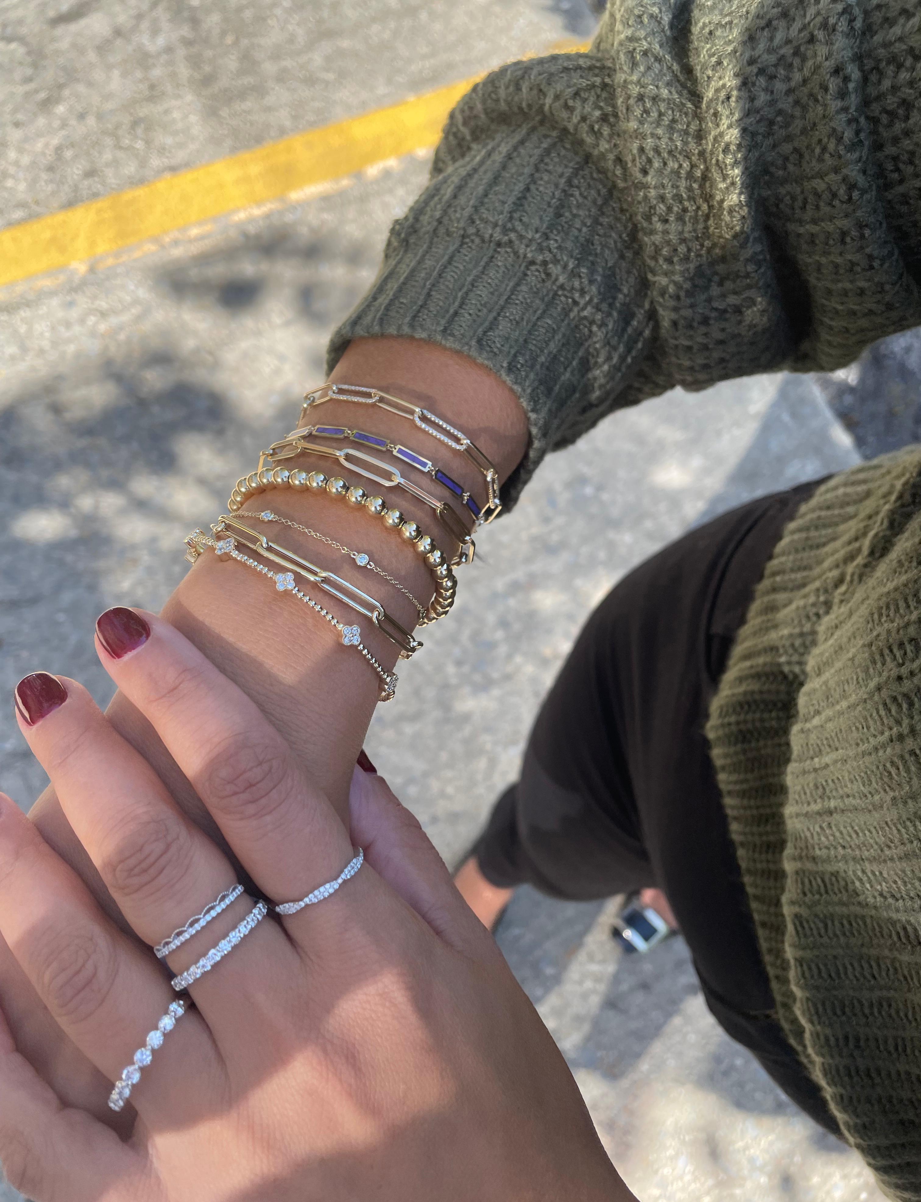 white gold bead bracelet