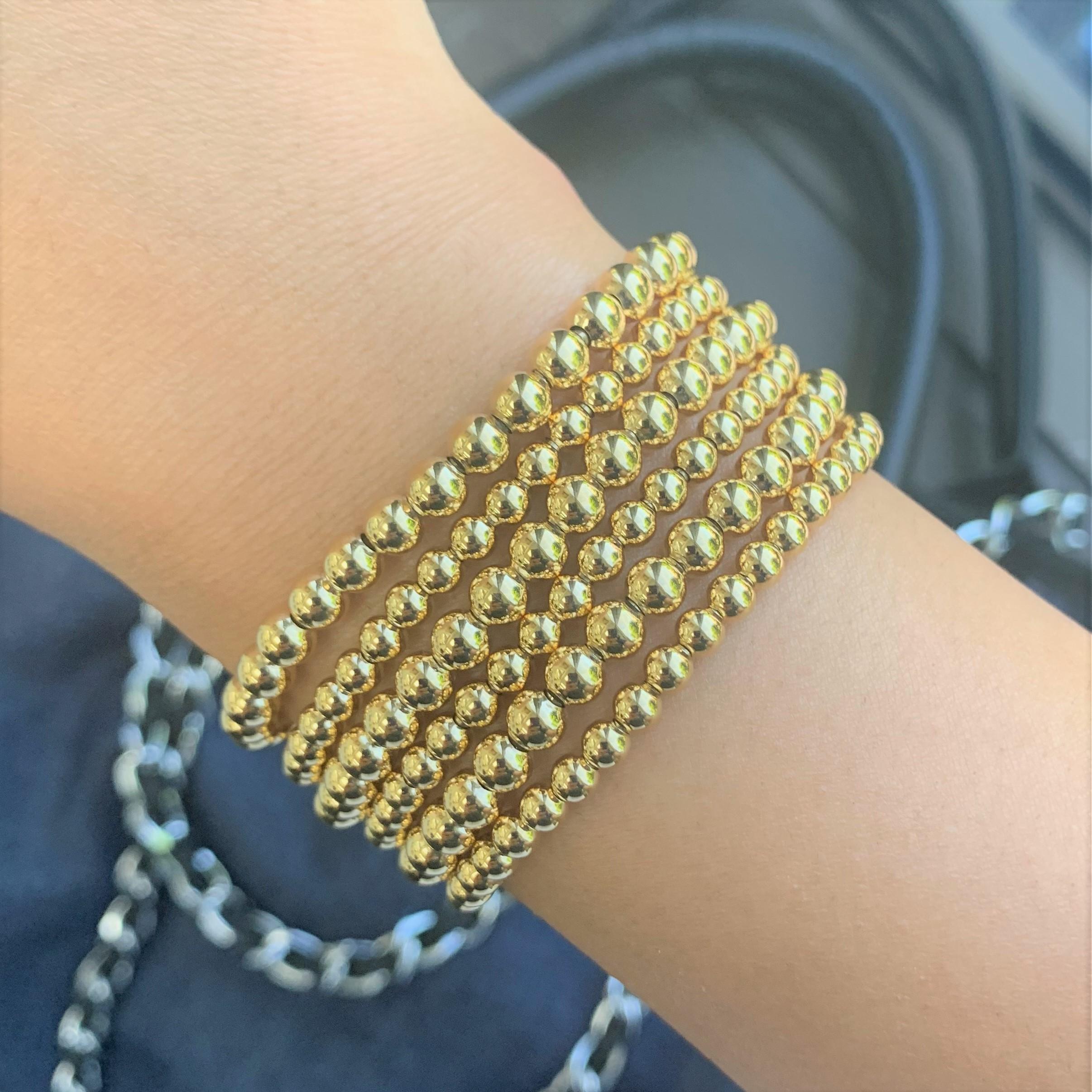 18k Weißgold Perlen Stretch-Armband Perlen im Angebot 1