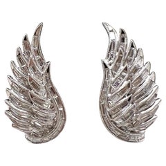 Boucles d'oreilles Ailes d'Ange en or blanc 18k faites à la main
