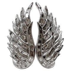 18k Weißgold Handgefertigte Engel-Ohrringe mit Engelsmotiv