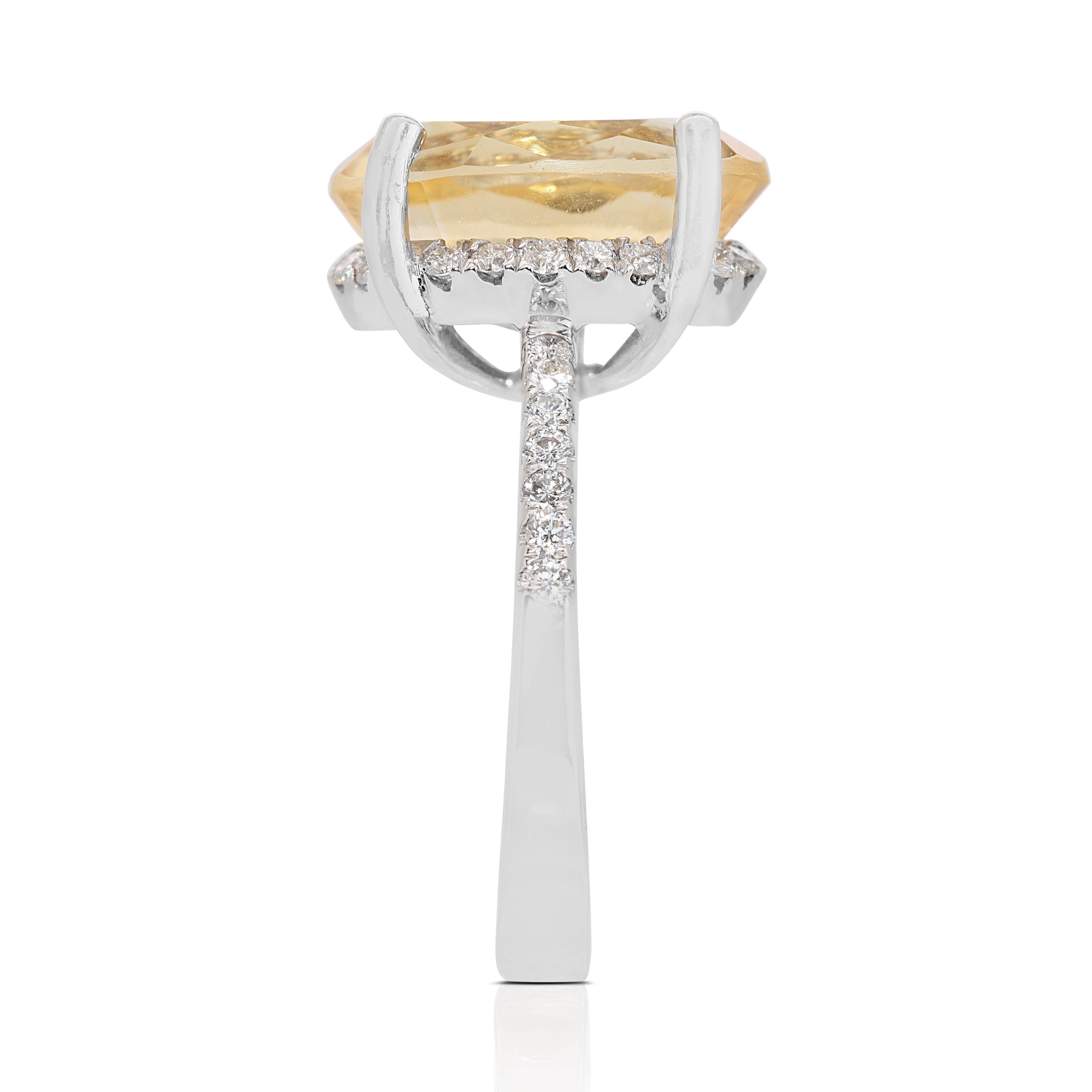 Magnifique bague en or blanc 18 carats avec diamants latéraux en vente 1