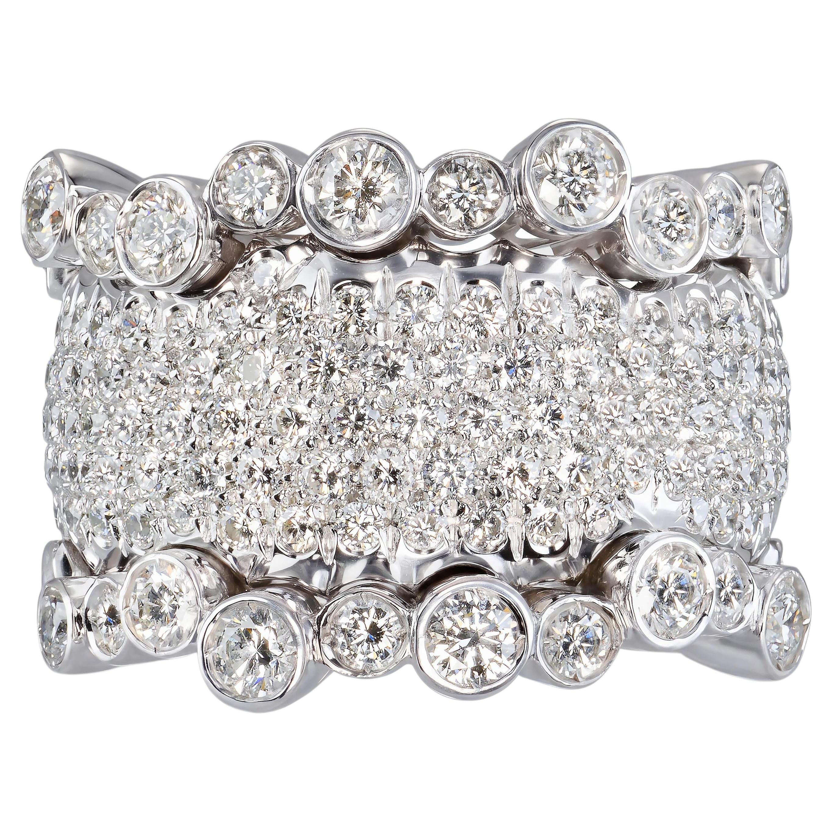 18k White Gold Bertani & Co. 2.82tcw Diamond Pave Ring