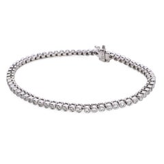 18k White Gold Bezel Set 1.28tcw Diamond Tennis Bracelet