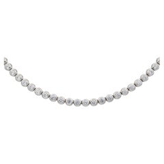 18K White Gold Bezel set DIAMOND Necklace DTw. 7.73 carats