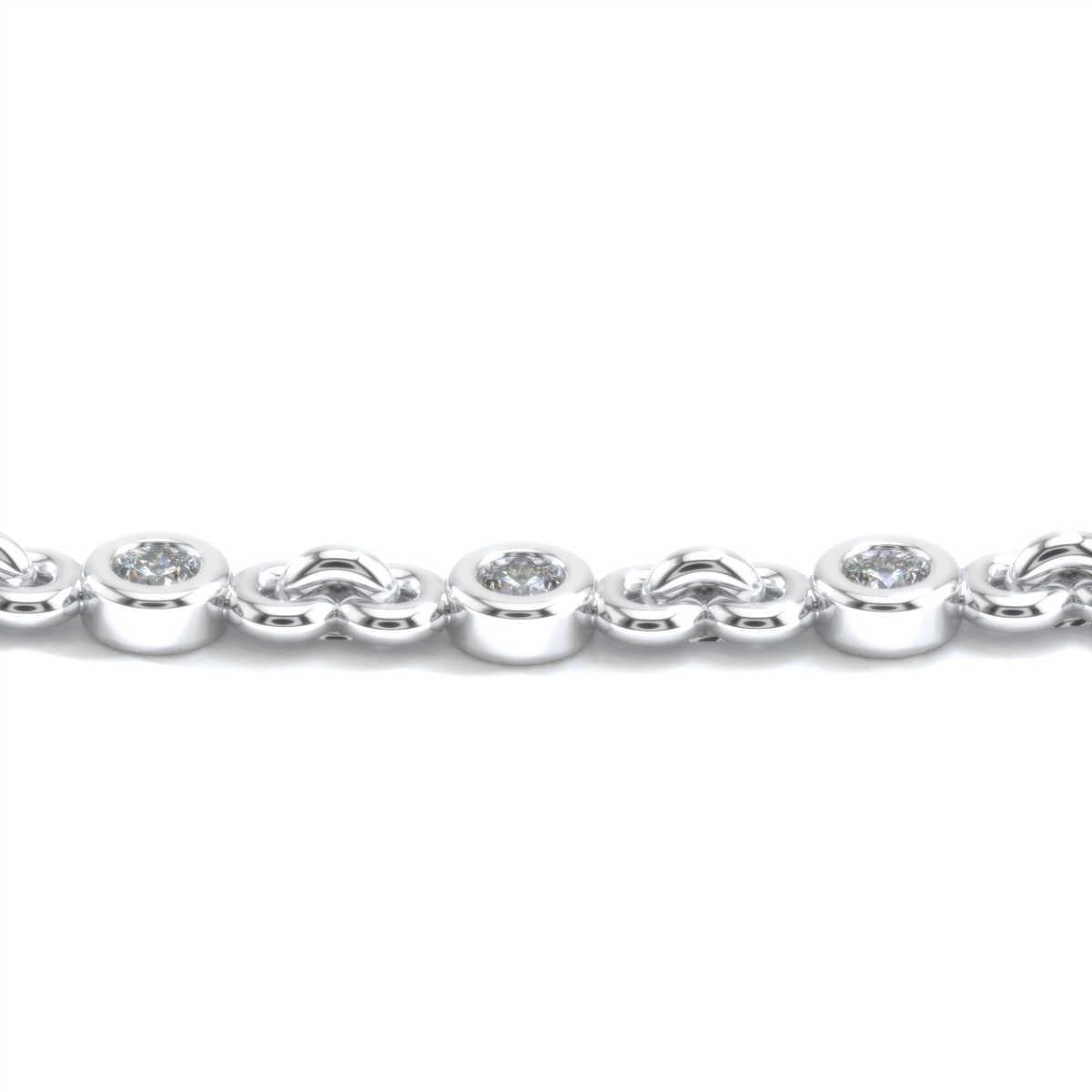 18 Karat Weißgold Diamant-Halskette mit Lünette '1 1/4 Karat' (Rundschliff) im Angebot