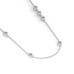 18 Karat White Gold Bezel Station Diamond Necklace '2/5 Carat'