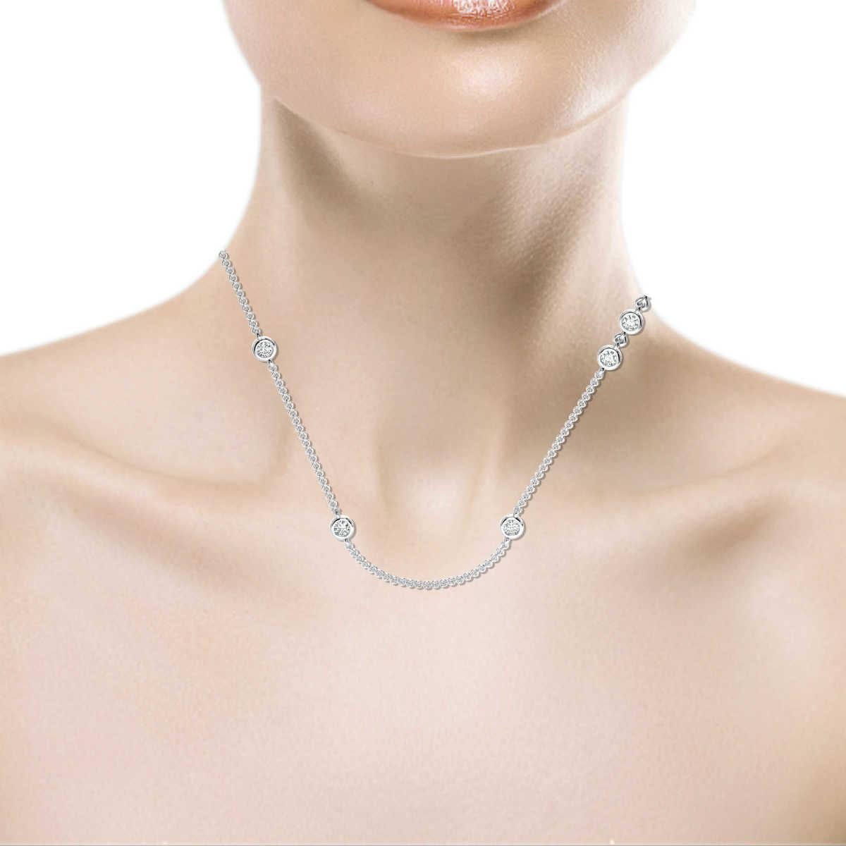 diamond bezel station necklace